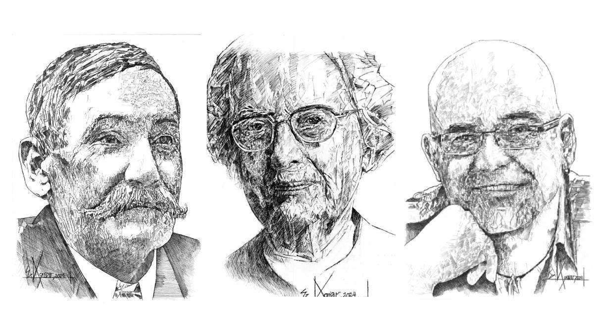 Benito Pérez Galdós, Maria Rosa Alonso y Alexis Ravelo.