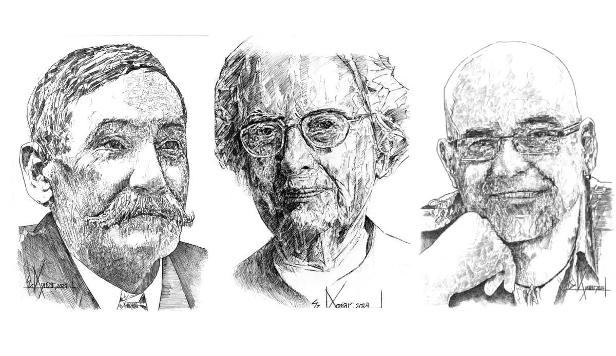 Benito Pérez Galdós, Maria Rosa Alonso y Alexis Ravelo.