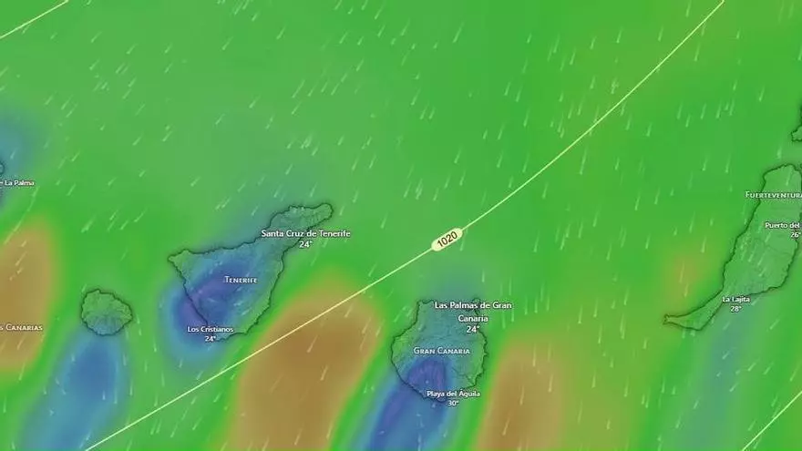La Aemet avisa de viento intenso en Canarias durante el miércoles: las rachas aumentarán especialmente por la noche