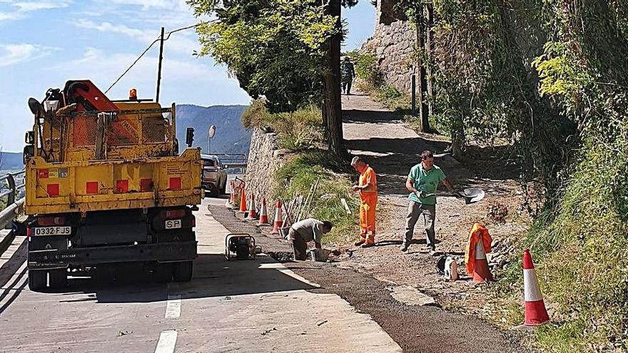 Arrangen el drenatge d&#039;aigua del castell a Berga