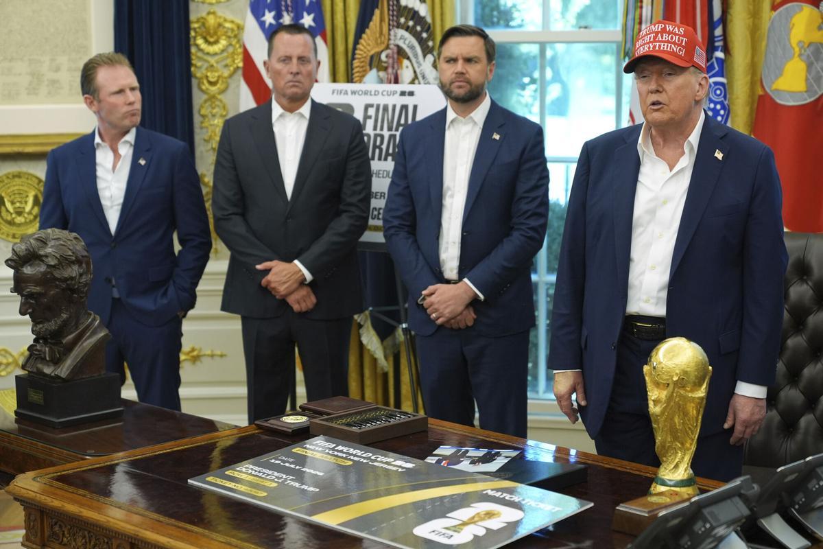La presentación del sorteo del Mundial 2026 en el despacho de Trump