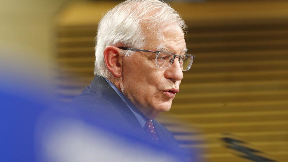 El alto representante para la política exterior y de seguridad común de la UE, Josep Borrell, durante una rueda de prensa en Bruselas.