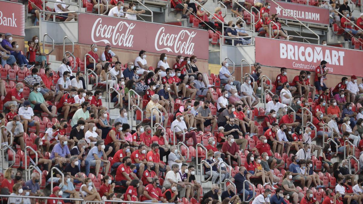 Aficionados en las gradas de Son Moix en el Mallorca-Espanyol del pasado 27 de septiembre