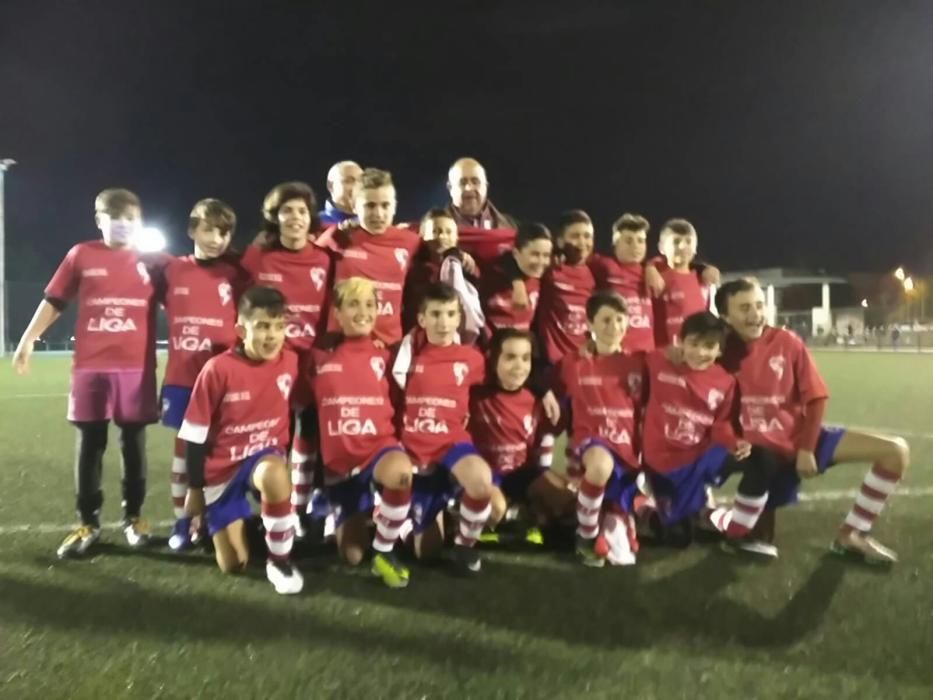 El equipo arousano, entrenado por Eduardo Carregal, nuevo campeón del Grupo A de la categoría alevín de fútbol 11 gracias a su victoria a domicilio ante el Lérez
