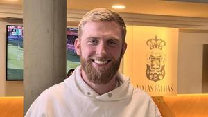 Oli McBurnie, en la zona de vestuarios del Gran Canaria.