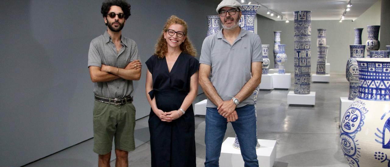 Albert Pinya, Mercedes Estarellas y Català Roig, ayer en Es Baluard.