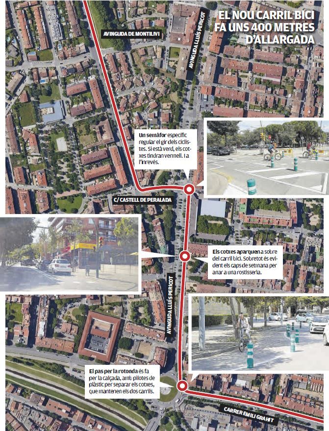 El nou carril bici de l&#039;avinguda Lluís Pericot