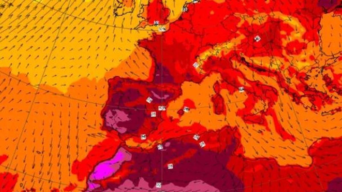 Mapa del calor para este fin de semana.