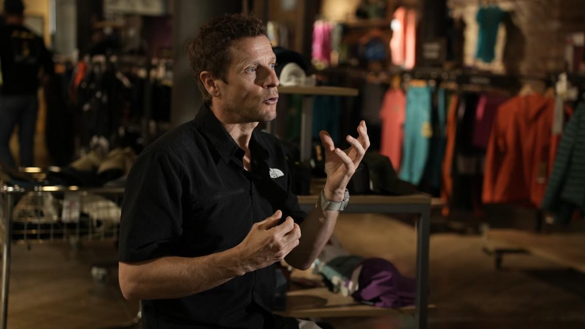 David Göttler, en la tienda Barrabes Barcelona durante la presentación de la colección Advanced Mountain Kit de The North Face