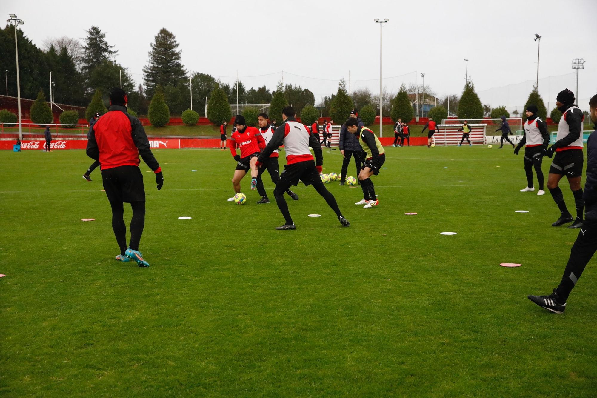 En imágenes: Entrenamiento del Sporting en Mareo