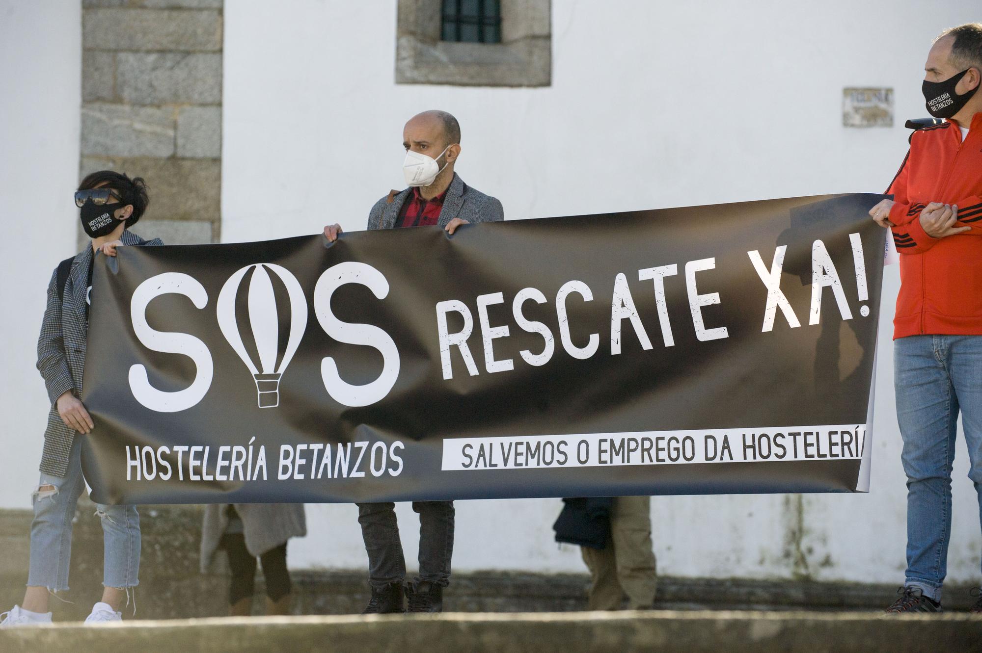 Manifestación por la hostelería en Betanzos