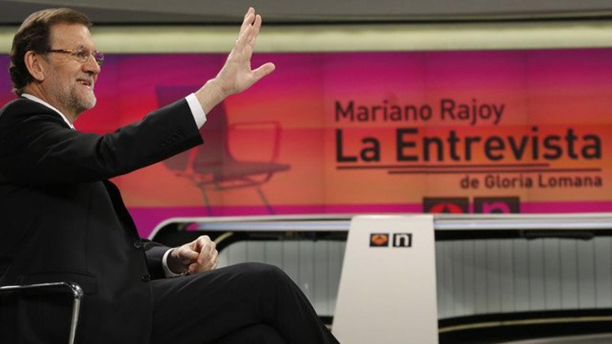 Mariano Rajoy, durante la entrevista que le hizo Gloria Lomana en Antena 3.