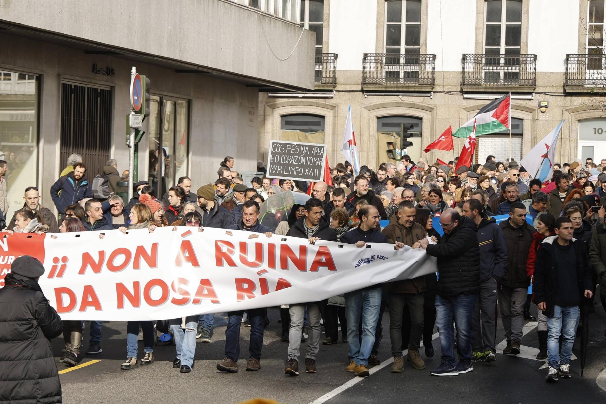 Así se ha desarrollado la manifestación por la crisis de los pélets en Santiago