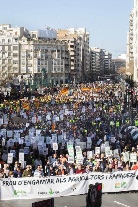 FOTOS: La tractorada de los agricultores toma València