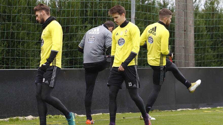 Sergi Gómez y Señé, en el entrenamiento de esta mañana. // A. Villar