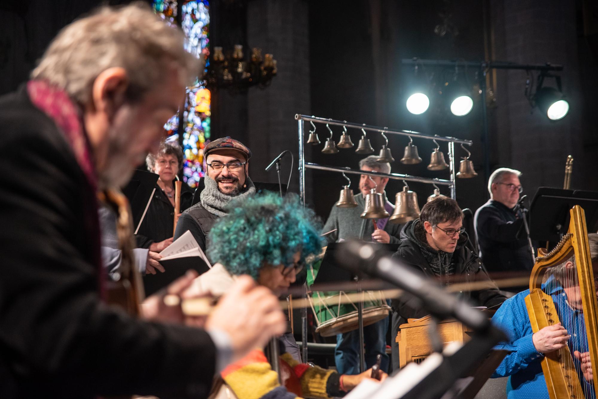 L'assaig previ al concert de Savall a la Seu de Manresa, en fotos