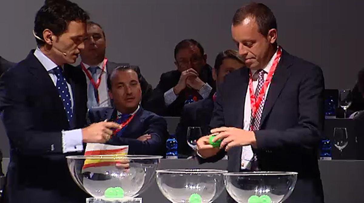 Sorteig dels partits de la temporada 2013-2014, durant l’assemblea general de la Federació Espanyola de Futbol (RFEF), a Las Rozas.