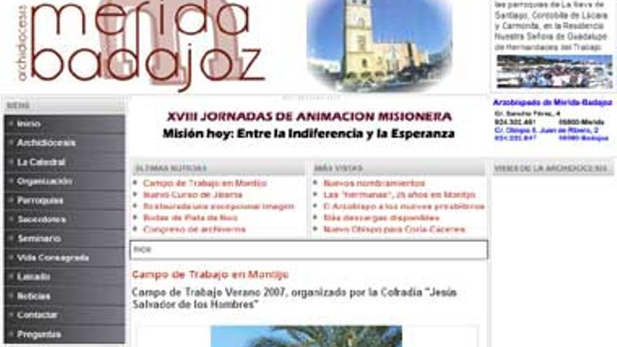 El Arzobispado de Mérida-Badajoz estrena web