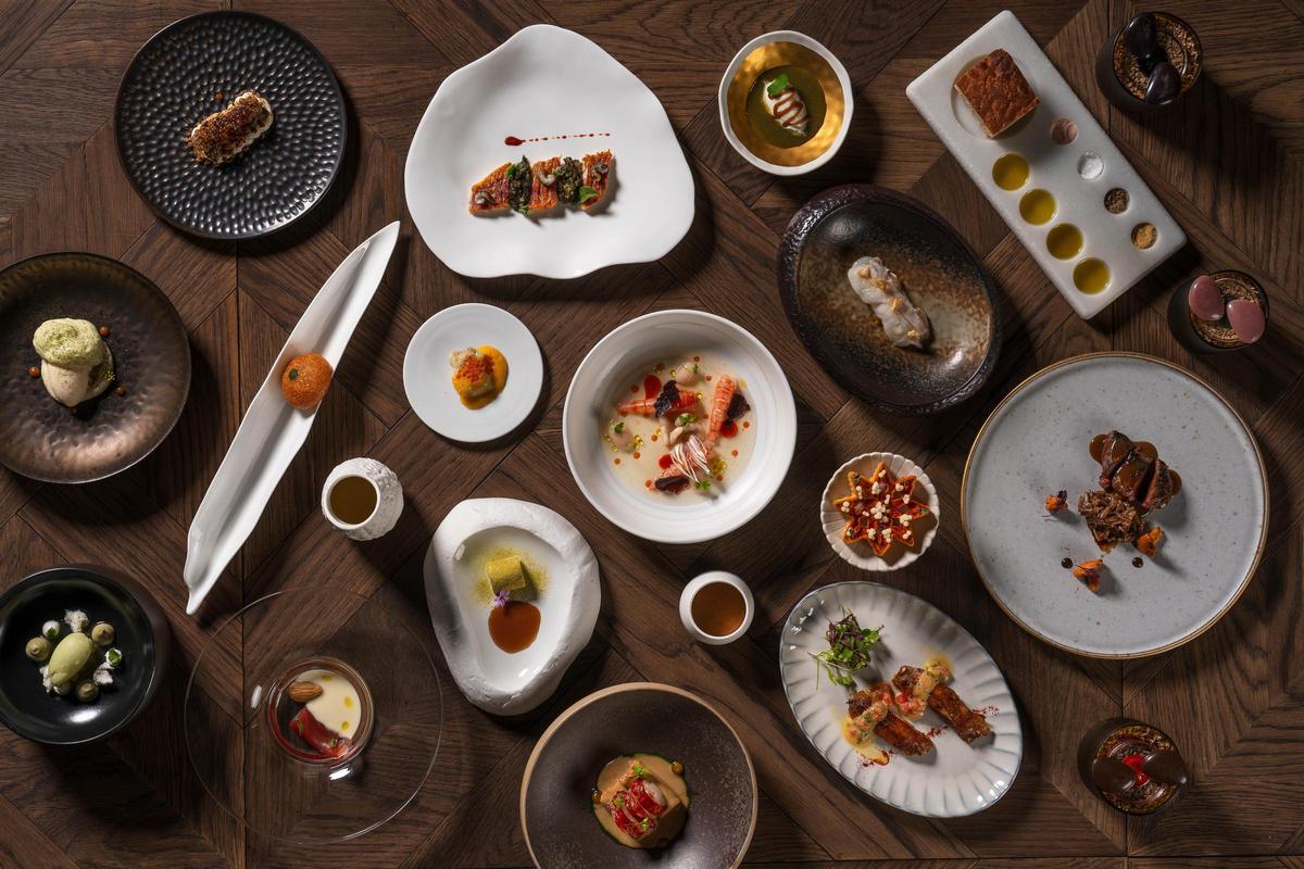 Plats del menú ‘Origen i Evolució’ del Restaurant Castell Perelada