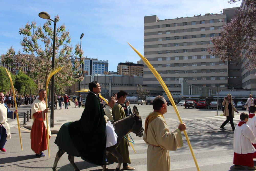 Procesión en Beniferri, con Jesús en borriquillo