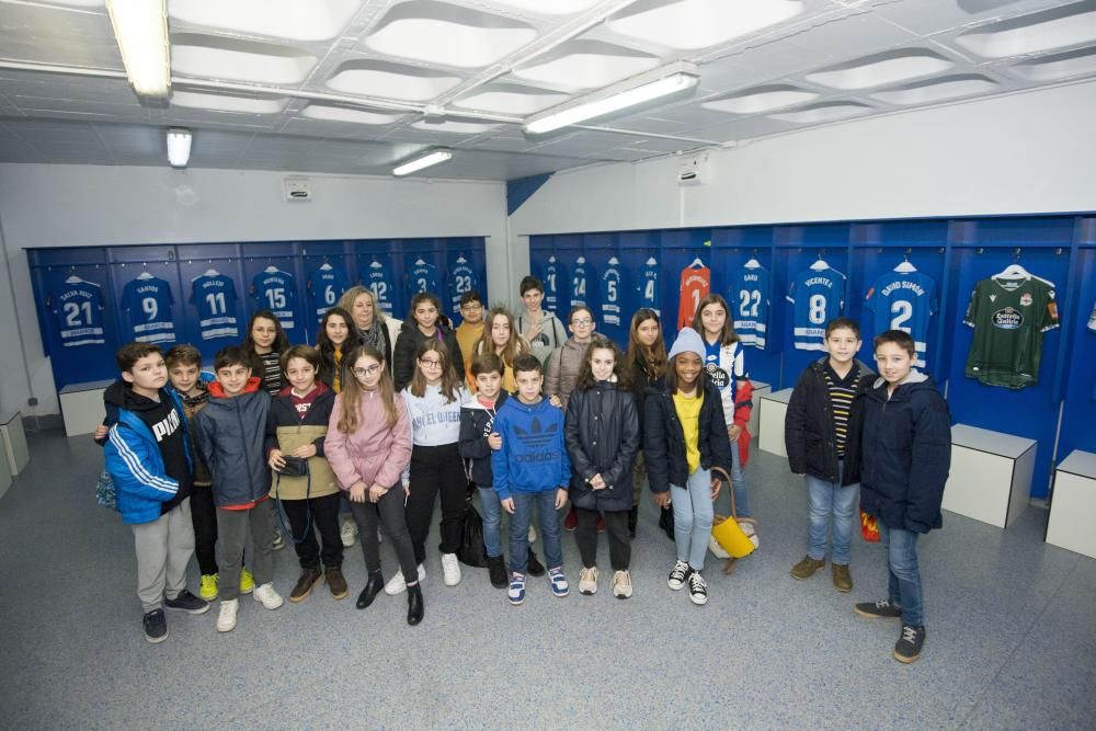 El CEIP Arteixo en Riazor con Valores Branquiazuis