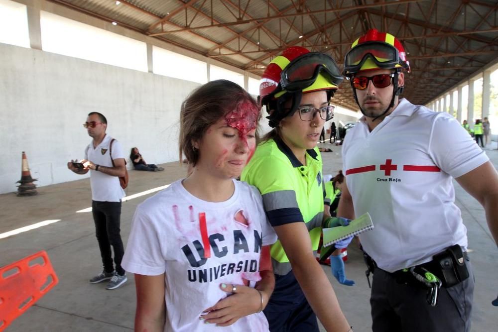 Simulacro de atropello múltiple en el campus de Cartagena de la UCAM