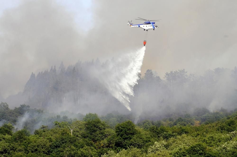 Arden en torno a 20 hectáreas en Bidueiros