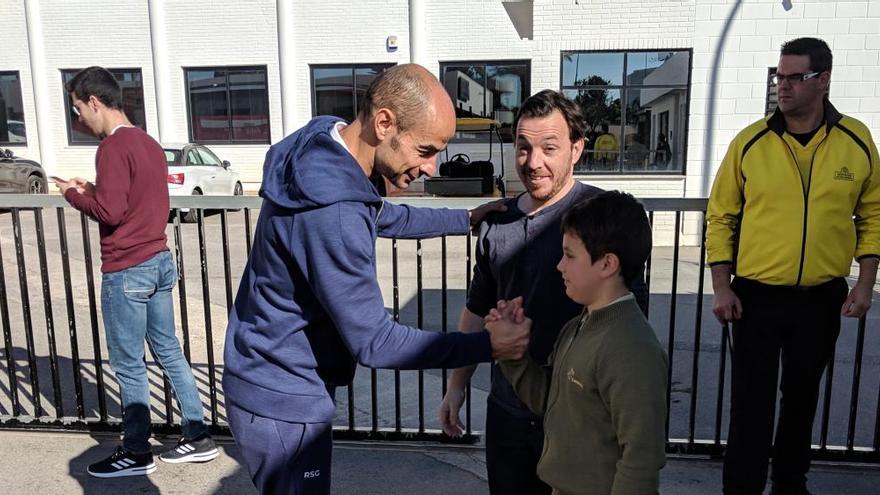 Rubén Suárez, junto a Mario Cotelo en Paterna.