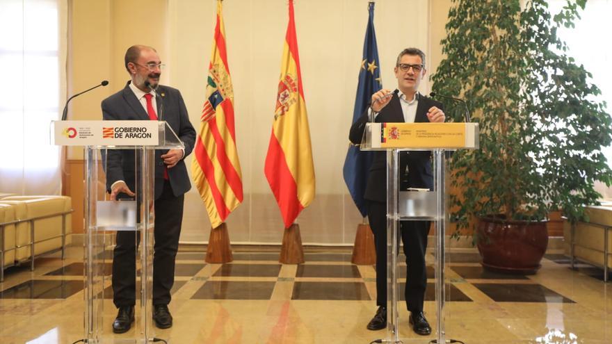 El ministro Bolaños asegura que los Presupuestos Generales de 2023 serán &quot;buenos&quot; para Aragón