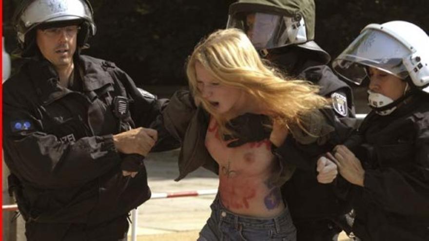 Protestas de las activistas de Femen en la visita de Obama