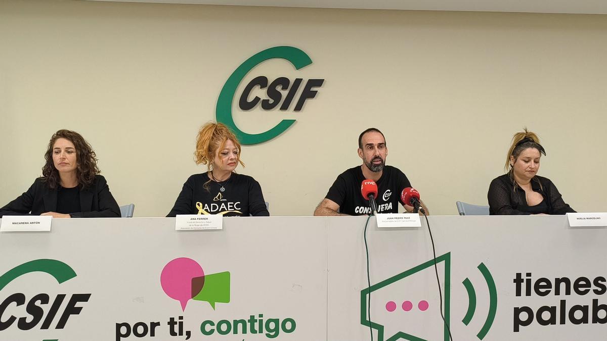 Rueda de prensa en la sede de CSIF Málaga