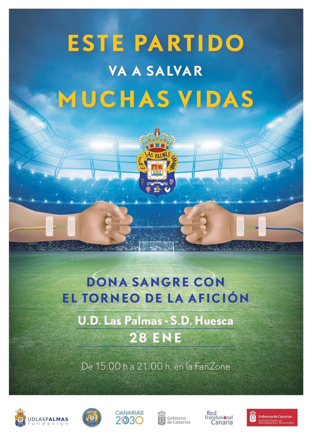 Imagen del cartel anunciador de la campaña para el partido de la UD Las Palmas.