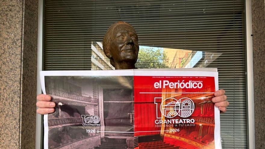 El Periódico Extremadura lanza hoy una doble portada gratis a todo color por el centenario del Gran Teatro de Cáceres