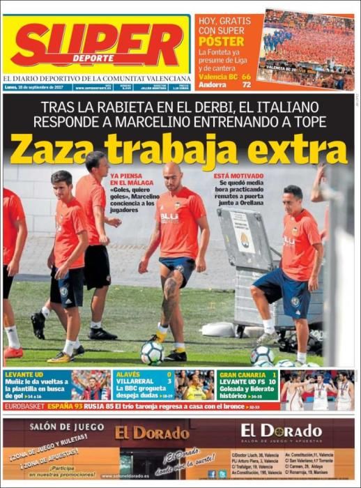 Portadas deportivas del lunes 18/09/17