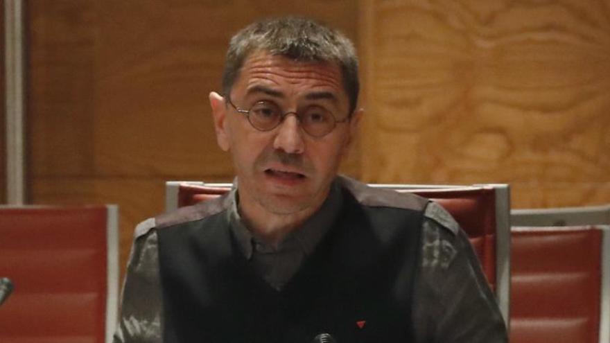 Juan Carlos Monedero, en la comisión del Senado.