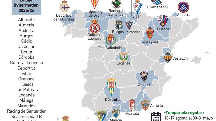El Córdoba CF ya conoce a sus 21 rivales para la temporada 2025-26 en Segunda División