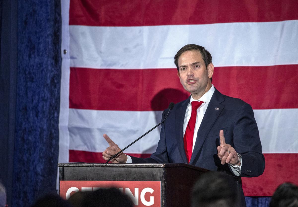 Miami (United States), 08/11/2022.- US senator Marco Rubio, who was re-elected to the United States Senate, speaks during his Election Night Party in Miami at the Hilton Miami Airport Blue Lagoon in Miami, Florida, USA, 08 November 2022.The US midterm elections are held every four years at the midpoint of each presidential term and this year include elections for all 435 seats in the House of Representatives, 35 of the 100 seats in the Senate and 36 of the 50 state governors as well as numerous other local seats and ballot issues. (Elecciones, Estados Unidos) EFE/EPA/CRISTOBAL HERRERA-ULASHKEVICH EPA-EFE/CRISTOBAL HERRERA-ULASHKEVICH