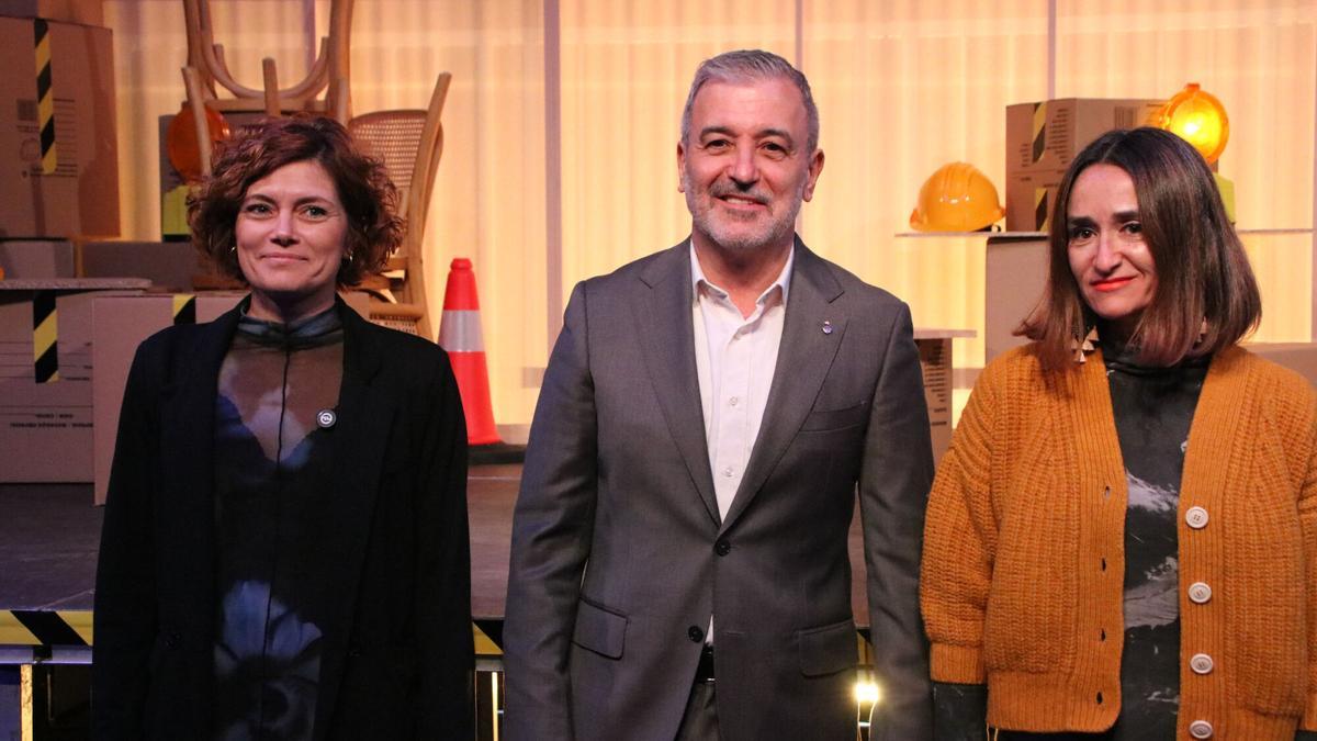 Elisenda Alamany, Jaume Collboni y Marta Salicrú durante la presentación de la Casa de la Creació Digital