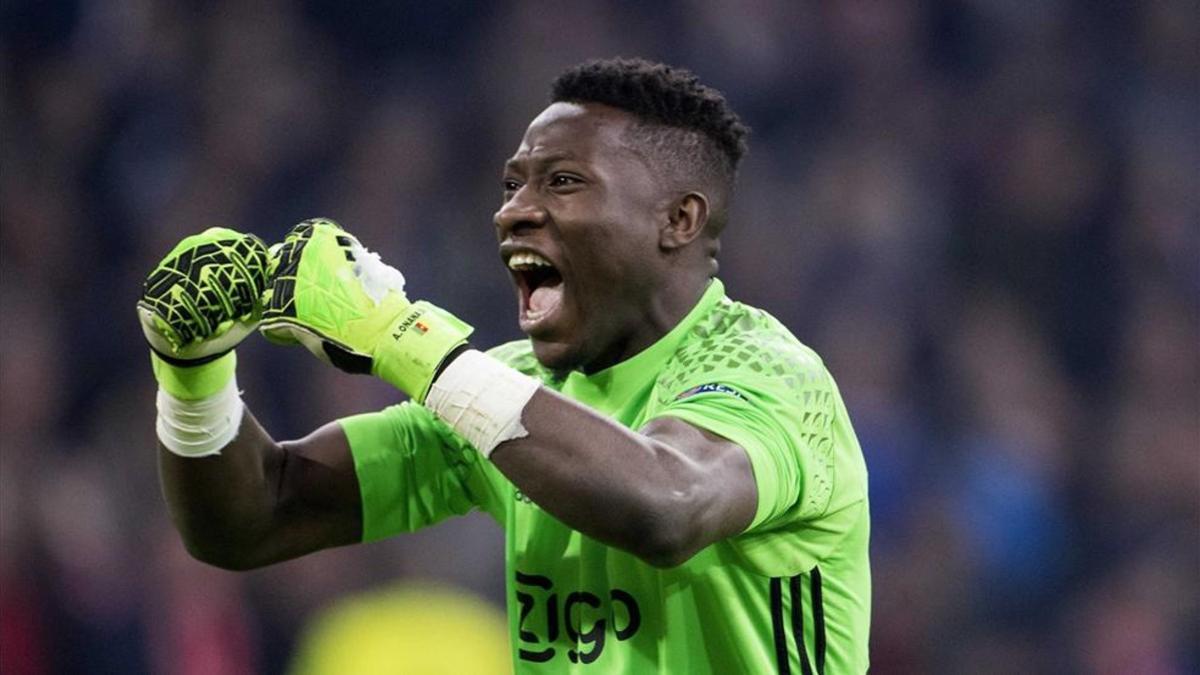 André Onana, en un partido del Ajax esta temporada