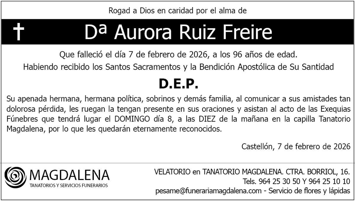 Dª Aurora Ruiz Freire