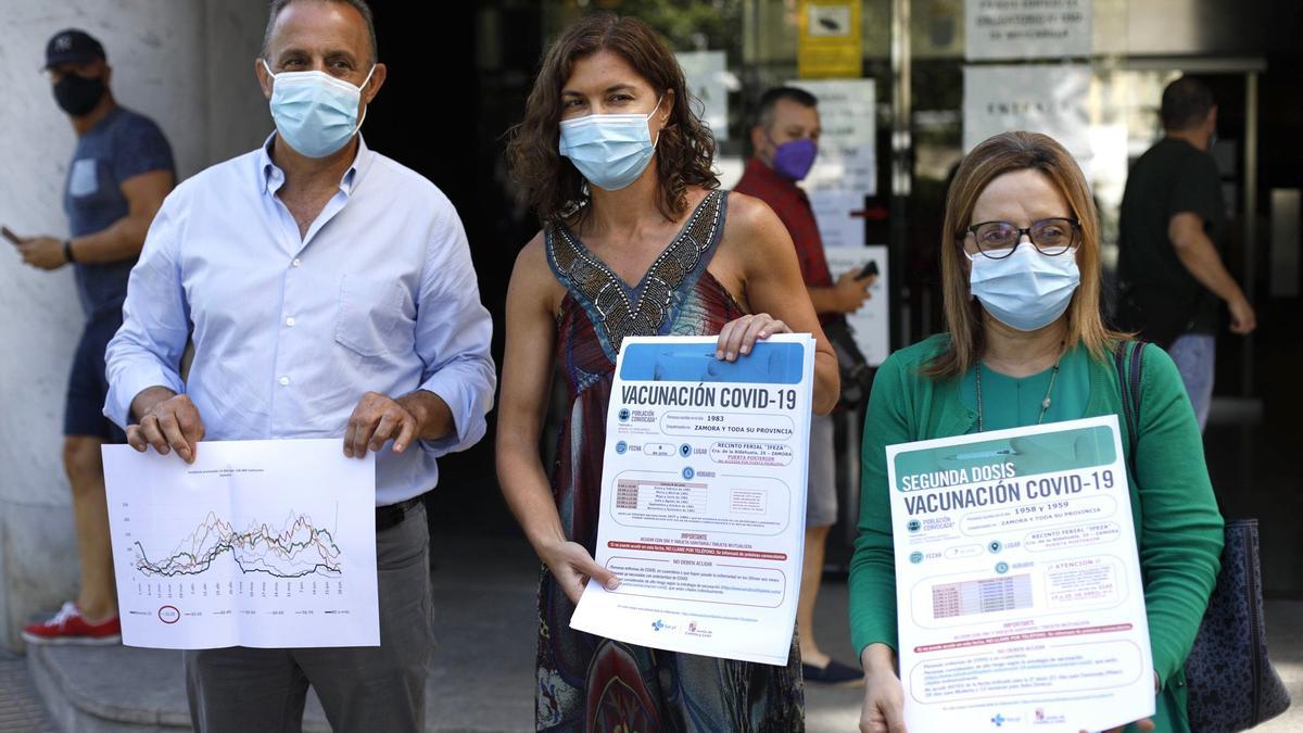 San Damián, con los nuevos carteles de vacunación.