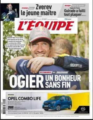 Portada L'ÉQUIPE lunes 19 noviembre 2018