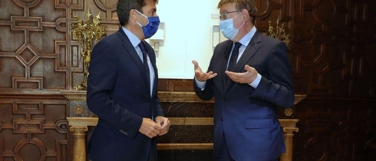 Mazón y Puig, en su último encuentro en el Palau de la Generalitat.