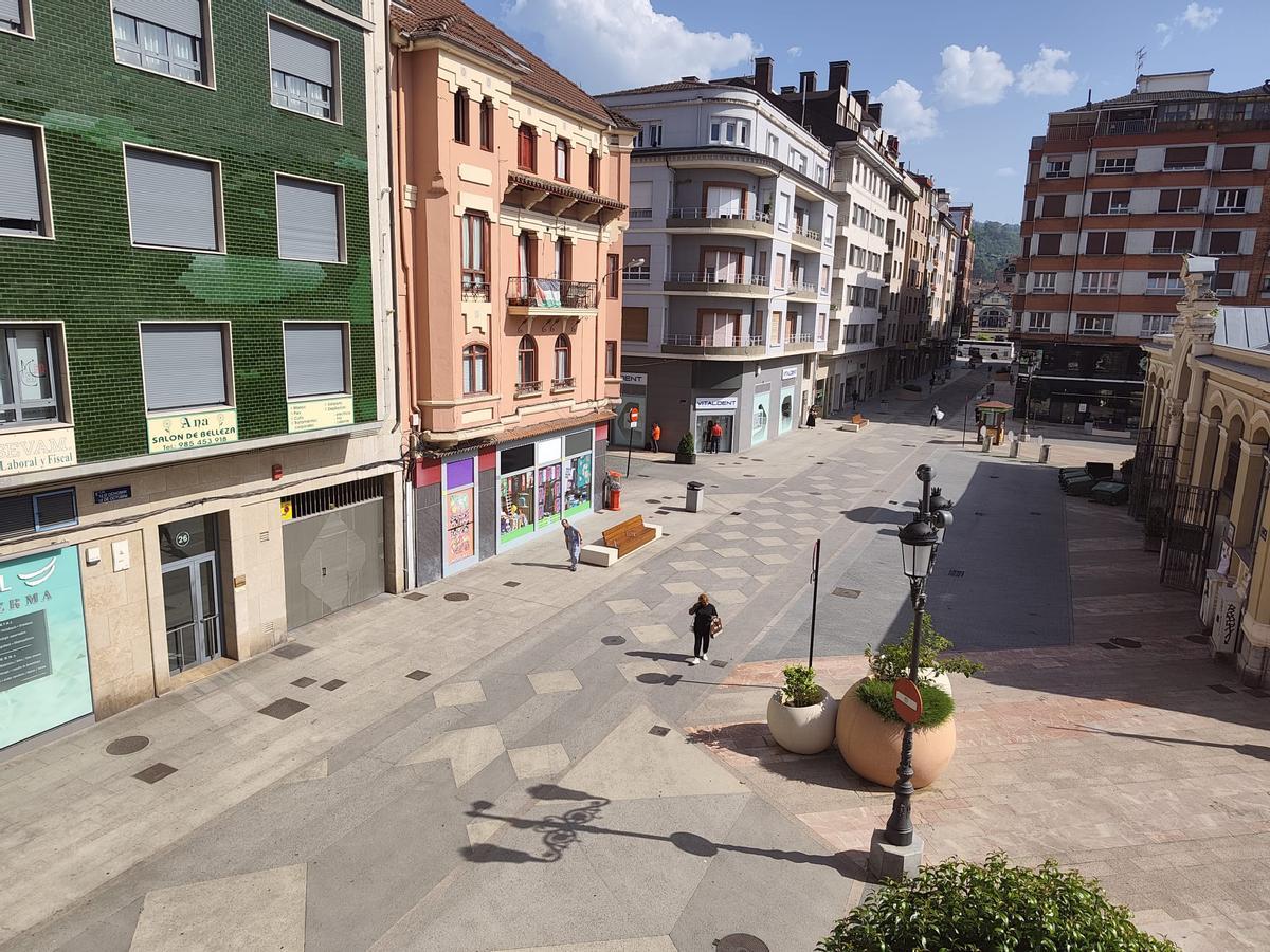 Calle 12 de octubre, en Mieres
