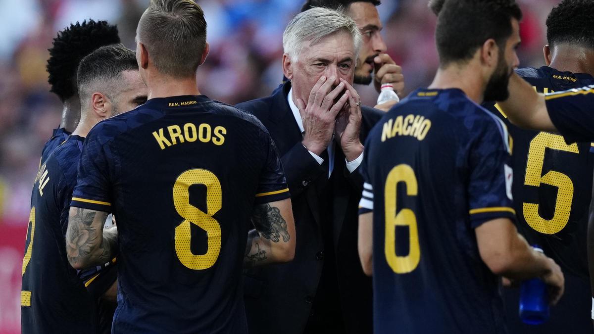 Carlo Ancelotti durante el Girona-Real Madrid.