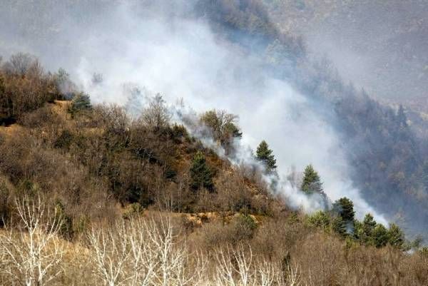 Imágenes del incendio en la Ribagorza