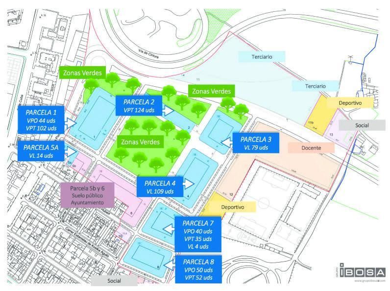 Infografía incluida en el dossier comercial de la promotora inmobiliaria. | IBOSA
