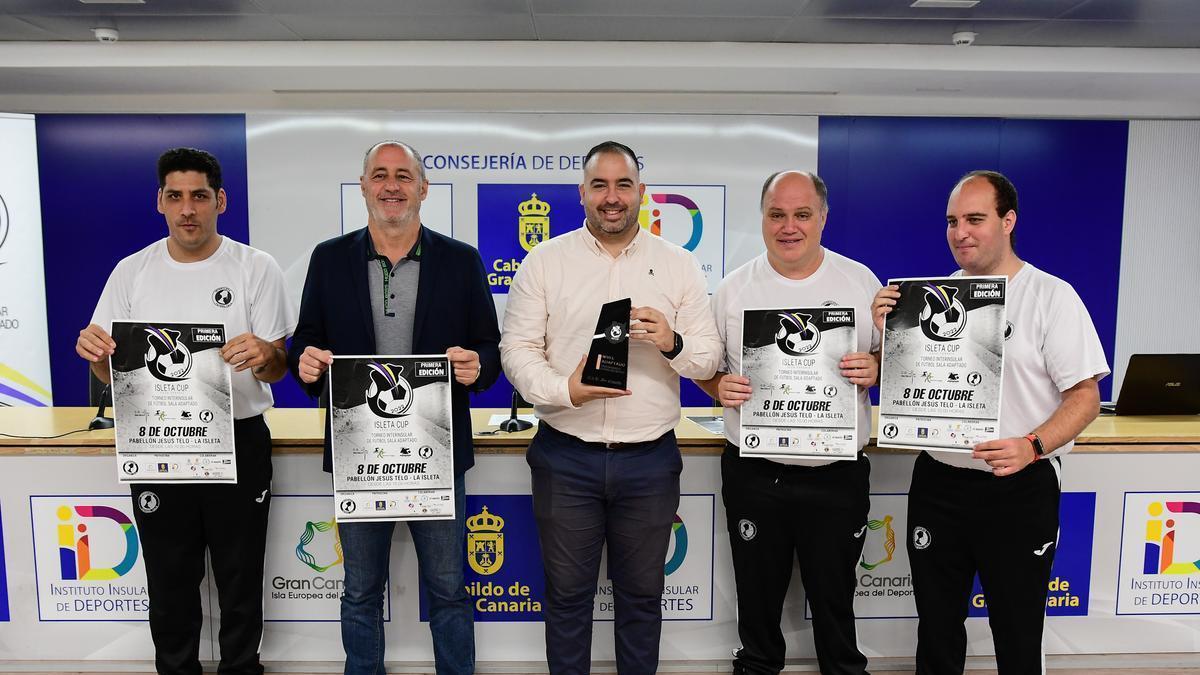 Presentación del torneo de fútbol sala adaptado en la sala de prensa del Gran Canaria Arena