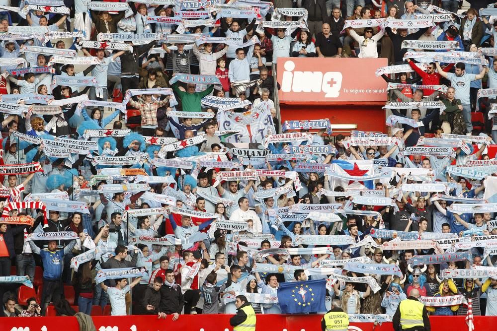 El partido entre el Sporting y el Celta, en imágenes