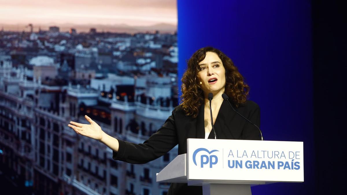 Isabel Díaz Ayuso, en su intervención en Zaragoza.